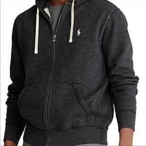 POLO RALPH LAUREN Charcoal Black Full Zip Hoodie.
